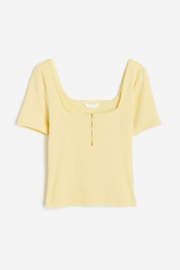 H&M - Girls White Ribbed Jersey Top