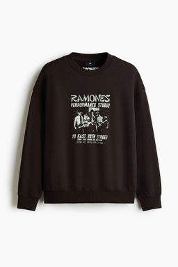 H&M - Men Black Oversized Fit Printed Sweatshirt