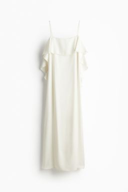 H&M - Women White Flounce-Trimmed Slip Dress