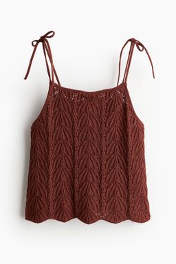 H&M - Girls Beige Pointelle-Knit Top
