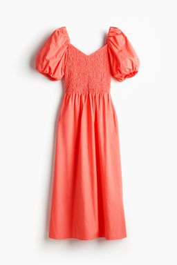 H&M - Women Orange Smocked Cotton Dress