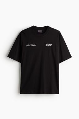 H&M - Men Blue Loose Fit Printed T-Shirt