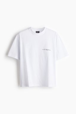 H&M - Men Blue Loose Fit Printed T-Shirt