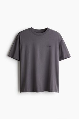 H&M - Men Blue Loose Fit Printed T-Shirt
