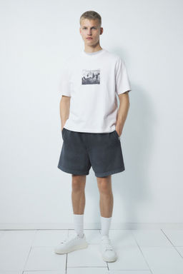 H&M - Men Blue Loose Fit Printed T-Shirt