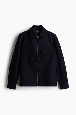 H&M - Men Beige Regular Fit Zip-Through Overshirt