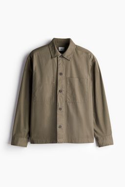 H&M - Men Beige Regular Fit Twill Overshirt