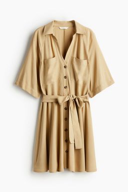 H&M - Women Black Tie-Belt Shirt Dress