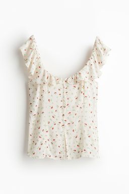 H&M - Women White Frill-Trimmed Top