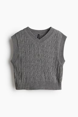 H&M - Women White Cable-Knit Sweater Vest