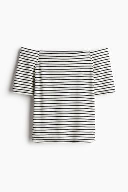 H&M - Women Black Off-The-Shoulder Jersey Top