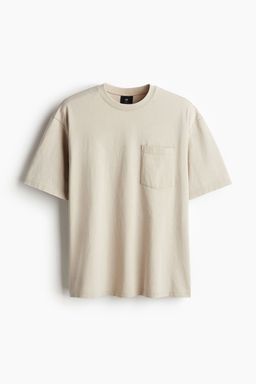 H&M - Men Beige Loose Fit Washed T-Shirt