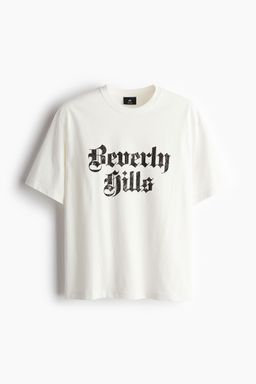 H&M - Men Blue Loose Fit Printed T-Shirt