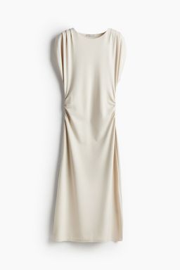 H&M - Women Beige Boat-Neck Jersey Dress
