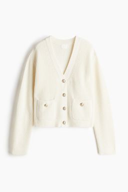 H&M - Women White Pocket-Detail Cardigan