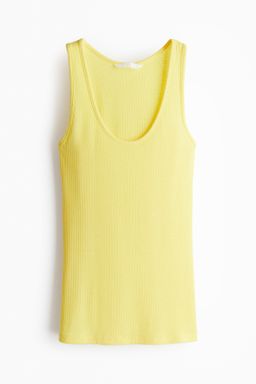 H&M - Women Yellow Ribbed Vest Top