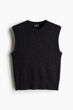 H&M - Men Black Slim Fit Glittery Sweater Vest