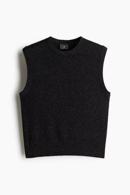 H&M - Men Black Slim Fit Glittery Sweater Vest