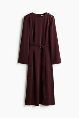 H&M - Women Red Belted Twill Dress