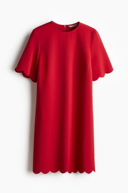 H&M - Women Red Scalloped Dress