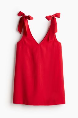H&M - Women Red A-Line Tie-Strap Dress