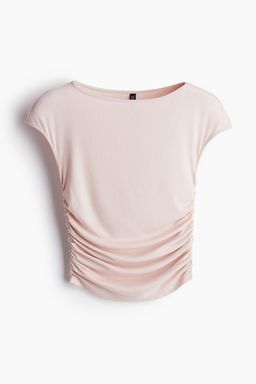 H&M - Women Blue Gathered Cap-Sleeved Top