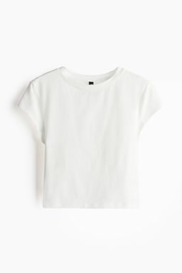 H&M - Women White Cropped Cotton Top