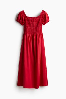 H&M - Women Black Smocked Off-The-Shoulder Dress