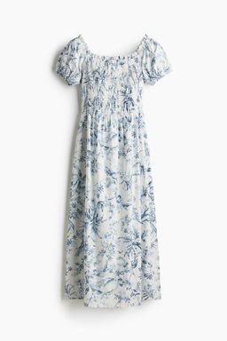 H&M - Women Black Smocked Off-The-Shoulder Dress