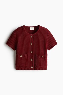 H&M - Women Red Moss-Knit Cardigan