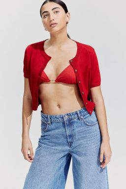 H&M - Women White Short-Sleeved Cardigan