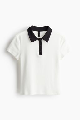 H&M - Women Grey Cropped Polo Shirt