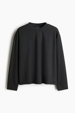 H&M - Men Grey Loose Fit Long-Sleeved Jersey Top