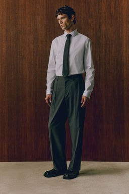 H&M - Men White Slim Fit Stretch Shirt