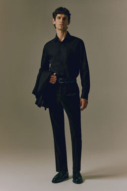 H&M - Men White Slim Fit Stretch Shirt