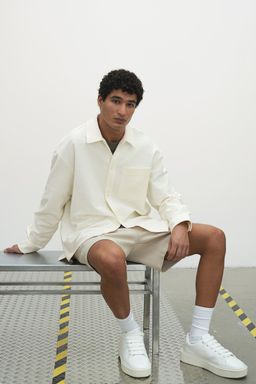 H&M - Men White Loose Fit Brushed Overshirt