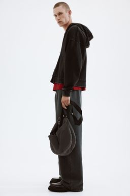 H&M - Men White Oversized Fit Zip-Through Hoodie