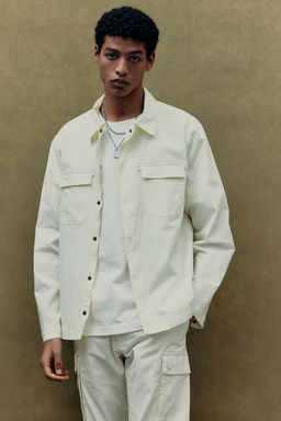 H&M - Men White Regular Fit Utility Overshirt