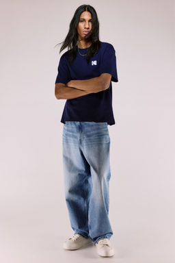 H&M - Men Blue Loose Fit Printed T-Shirt