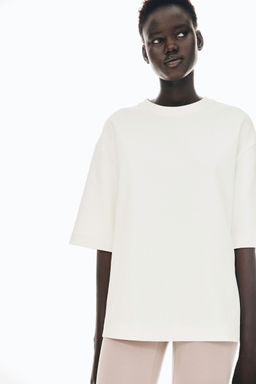 H&M - Women White Boxy Interlock T-Shirt