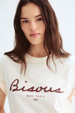 H&M - Boys Beige Printed T-Shirt