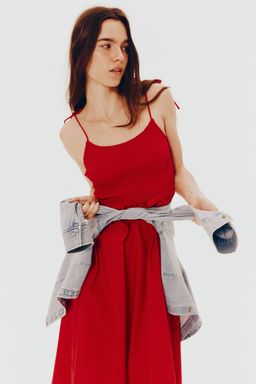 H&M - Women Black Tie-Strap Smocked Dress