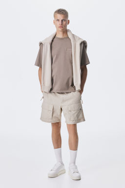 H&M - Men Beige Loose Fit Washed T-Shirt