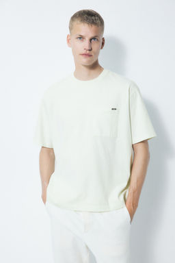 H&M - Men Beige Loose Fit Washed T-Shirt
