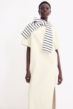 H&M - Women Beige Long T-Shirt Dress