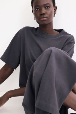 H&M - Women Beige Long T-Shirt Dress