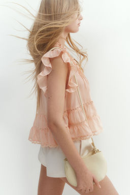 H&M - Women Orange Pintucked Blouse