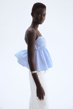 H&M - Women Blue Peplum Strappy Top