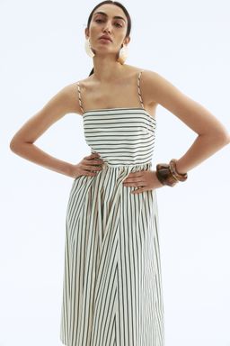 H&M - Women White Cotton Strappy Dress