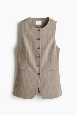 H&M - Women Beige Long Waistcoat